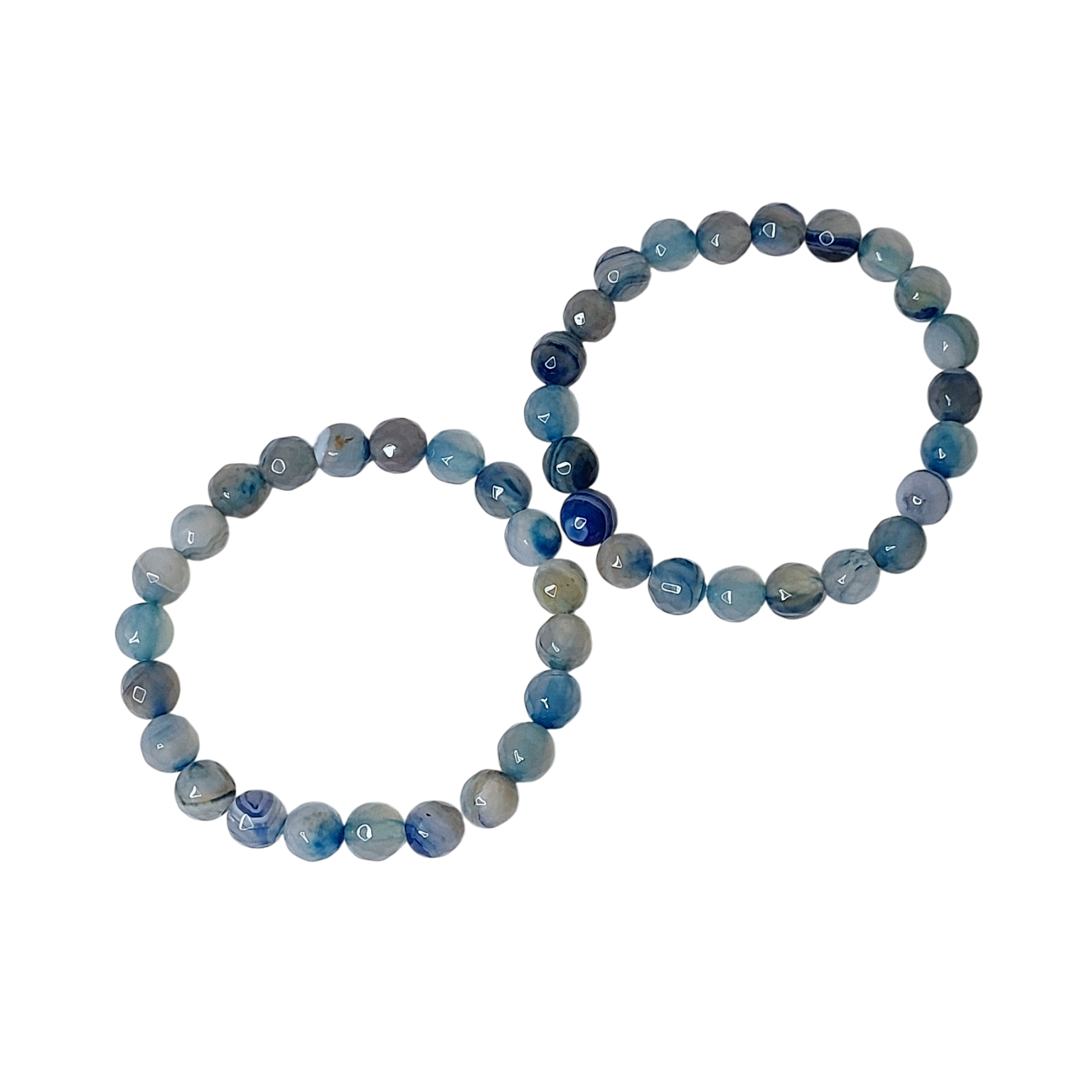 Сет браслетів з голубого агату